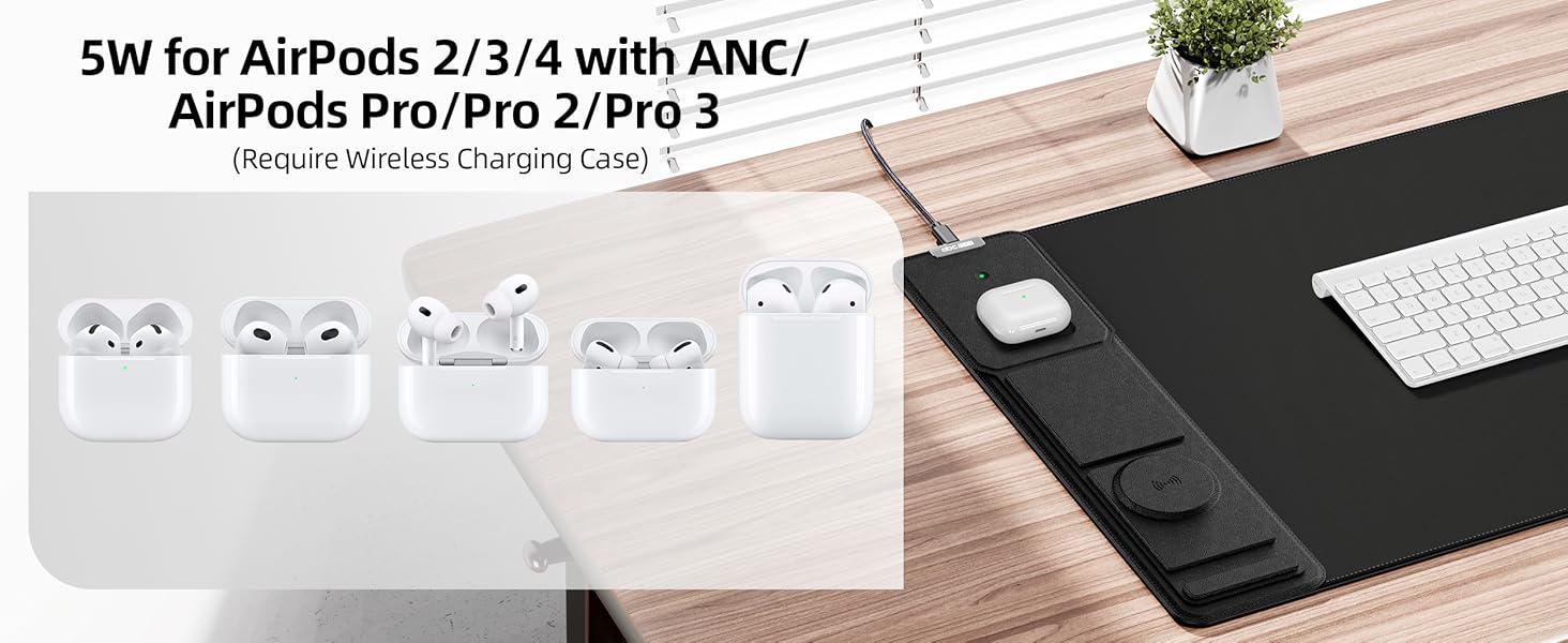 wireless charging desk mat