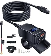 EXTRACTME Motorcycle USB Charger, Dual USB Type C PD &amp; Quick Charge 3.0 Motorcycle Phone Charger ...