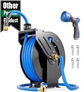 SPECILITE Retractable Hose Reel with 5/8'' Hot/Cold Garden Water Pipe 50ft, -50? -190?, Heavy Dut...