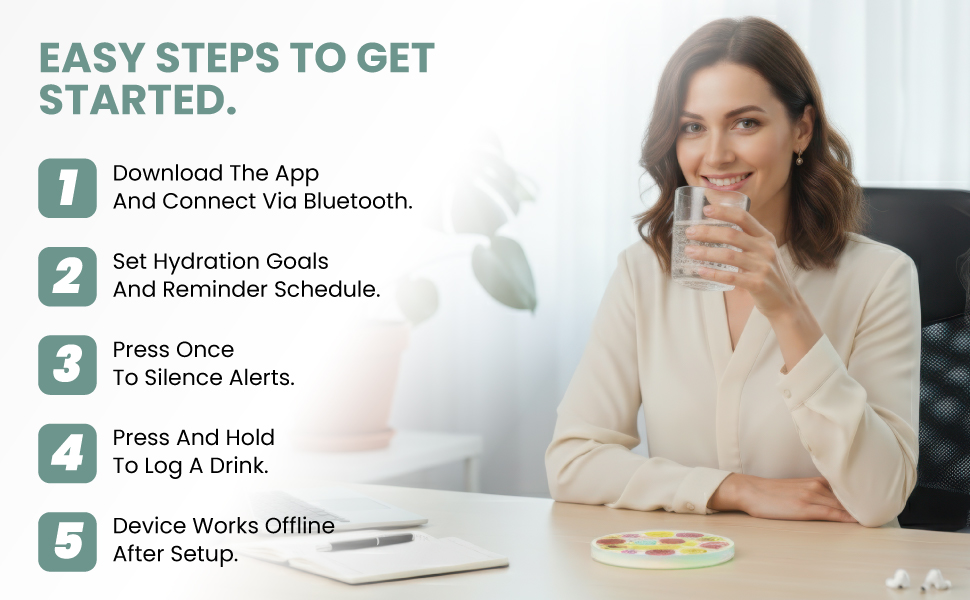 Coolfire Self-Care Gift – Smart Hydration Reminder Coaster