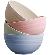 4PCS 24oz Unbreakable Wheat Straw Cereal Bowls - for Soup, Oatmeal, Ramen, RV, Camping, College D...