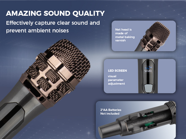 Wireless Microphone, Professional 4 Channels