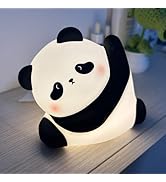 WesData Cute Panda Silicone Night Light, 3-Level Dimmable Soft Light, Timed, Rechargeable, Bedsid...