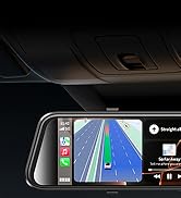 2.5K Mirror Dash Cam with Carplay Mirror &amp; Android Auto, Dash Cam Front and Rear with Zoom Functi...