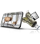 Trail Camera Viewer SD Card Reader,4 in 1 SD and Micro SD Memory Card Reader Compatible with iPho...