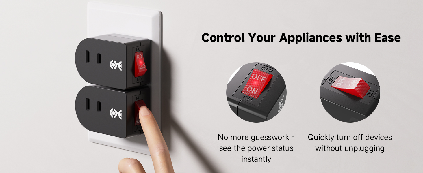Convenient wall outlet switch with power-off indicator light