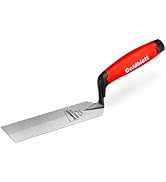 Goldblatt RED Margin Trowel, 6" x 2" Upgraded Ground Blade, Professional Masonry Tools, Heavy Dut...