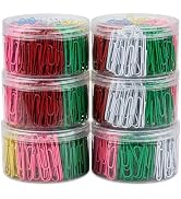 ZYFOFFICE 1800 Pcs 2 Inch Large Colored Paper Clips, 6 Pack Bulk Value Set, Vinyl Coated Rust-Pro...