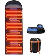 Sleeping Bags for Adults, Heated Sleeping Bag with 3 Adjustable Temperature, Waterproof USB Recha...