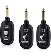 A8 Wireless Guitar Transmitter Receiver System, 2.4GHz Rechargeable, 24-bit/48KHz Audio, Low Late...