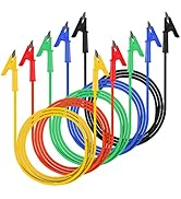WGGE 5PCS Dual Ended Alligator Clips Test Leads Set, 15A Test Lead Wire Cable with Insulators Cli...