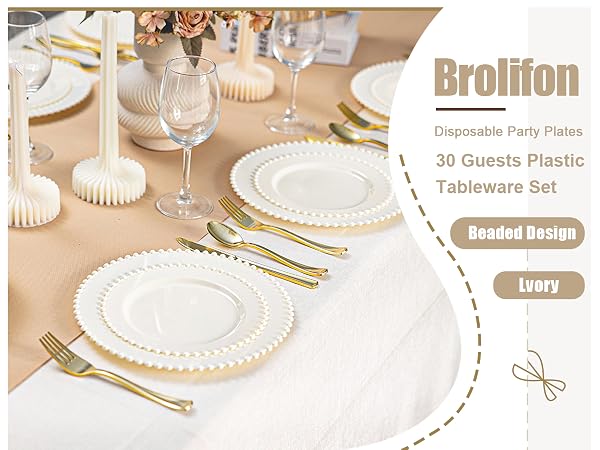 ivory plastic party plate 1-2