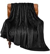 BEDELITE Fleece Blanket Black Throw Blankets for Couch &amp; Bed, Luxury Plush Cozy Fuzzy Blanket 50x...