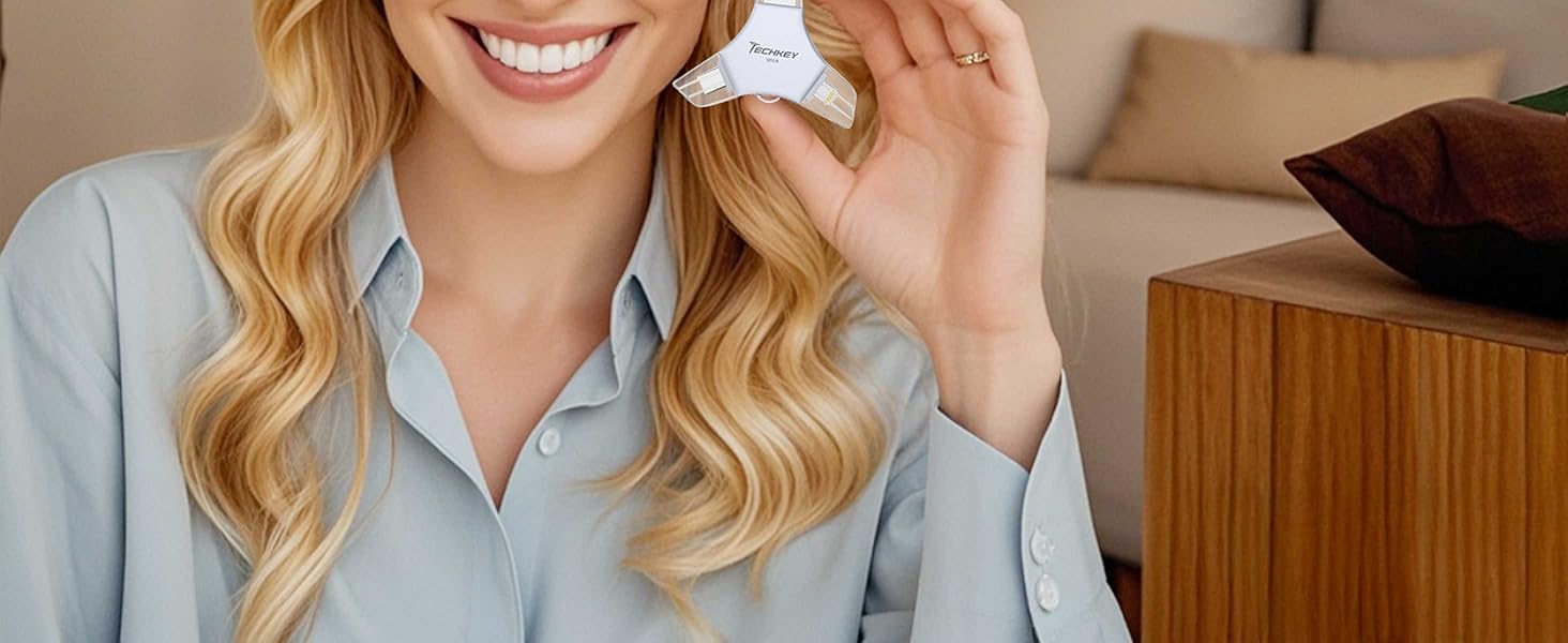 USB 3.0 Flash Drive for iPhone 256GB: MFi Certified 3in1 External Memory Photo Keeper Storage Stick