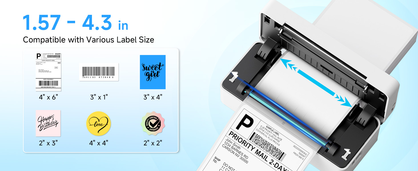adjustable width label maker for e-commerce, Shopify, and sellers