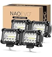 NAOEVO 4 Inch LED Pod Lights, 240W 24,000LM LED Fog/Driving/Off Road Lights with Spot Flood Combo...