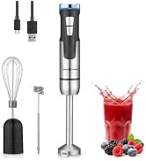 Liebe&amp;Lecker Cordless Immersion Blender, 3-in-1 Handheld Stick Blender | Rechargeable Electric Mi...