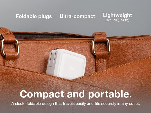 Powered by GaN technology, the usbc chargers are compact and portable with foldable plugs