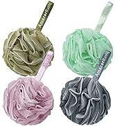 AmazerBath Bath Shower Loofah Sponge Exfoliating Body Scrubber 75g/PCS Pouf Bath Sponges- Set of ...