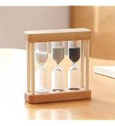 Xinjincang Khaki Creative 1/3/5 Minute Wooden Sand Glass Hourglass Timer Clock Home Decor Kitchen...