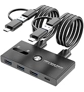 USB c Switch,USB switcher 2 Computers Sharing USB C &amp; A Devices, 4 Port USB Switcher Sharing Keyb...