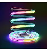 ALITOVE Addressable RGB COB LED Strip Light 12V 9.84ft WS2811 Dream Color LED Light Strip Room De...