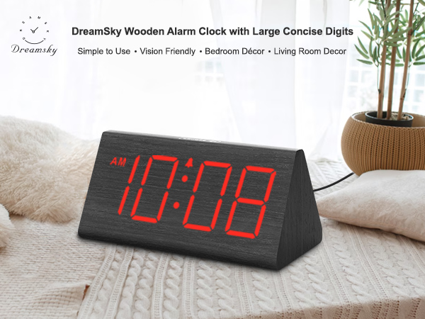 wood alarm clock