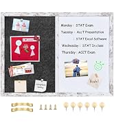 Umtiti Whiteboard Bulletin Board Dark Gary Felt Board Combo for Office School Kitchen Bedroom, Wh...