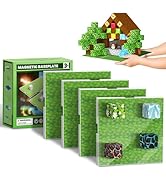 MUUHU Magnetic Blocks Baseplate - 4PCS Green Base Boards for Minecraft Magnetic Building Blocks t...