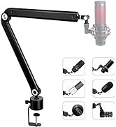 SUNMON Mic Stand Boom Arm - Compatible with HyperX QuadCast, QuadCast S, 360° Rotation Adjustable...