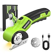 MAKEASY Cardboard Cutter, Rechargeable Electric Scissors, Box Cutter with a Replacement Blade, Ro...