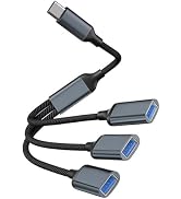 USB Y Splitter, USB Splitter for Car, USB Splitter 1 in 3 Out for Laptop, PC, Tablet, Phone, Chro...
