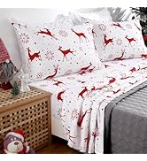 CAROMIO Christmas Sheets Queen, Soft Brushed Microfiber Bed Sheet Set, 16 Inch Deep Pocket Fitted...