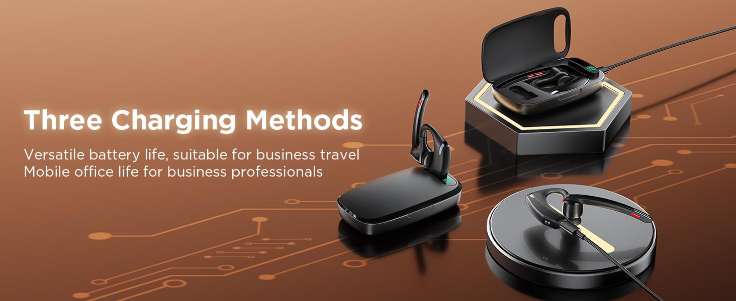 bluetooth headset with three chaging methods