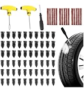VKQTS Flat Tire Repair Kit Heavy Duty,All-in-One Tire Plug Kit Includes 60PCS Screw,15PCS Tires P...