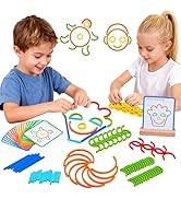 TINYLENS Montessori Smart Sticks and Rings Set with Challenge Cards, 120PCS Creative STEM Kit wit...