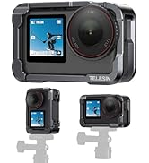 TELESIN Aluminum Alloy Protective Frame Case for DJI Osmo Action 6 Camera, Quick-Release Metal Ra...
