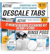 ACTIVE Clean &amp; Descale Kit for Keurig - 12 Month Supply Includes Coffee Maker Rinse Pods Compatib...