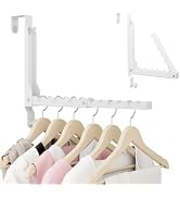 BAKON Heavy Duty Over the Door Hooks with 10 Ridges,Compact Double Folding Over the Door Hanger f...
