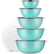 WHYSKO Stainless Steel Mixing Bowls With Lids Set, 5 Sizes Nesting Mixing Bowls for Your Kitchen ...