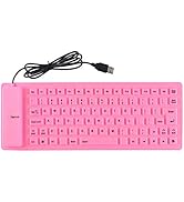 Foldable Silicone Keyboard Wired Portable Ultra Slim Flexible Rollup USB Wired Keyboard Waterproo...