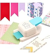 3 in 1 Craft Banner Punch, 1.5/2/2.5 Inches Tag Shape Lever Action Craft Paper Puncher for Paper ...