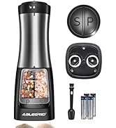 ABLEGRID Electric Salt and Pepper Grinder 2 in 1 Battery Powered, Automatic Pepper Mill &amp; Salt Gr...