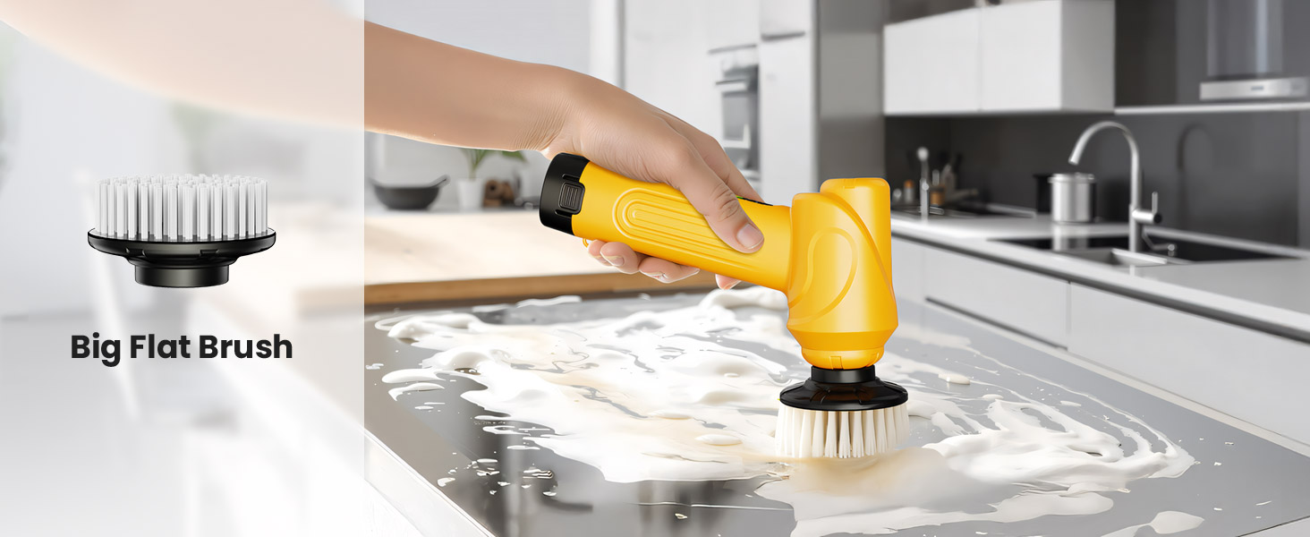 handheld scrubber with big flat brushes