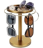 kondyfayo 360° Rotating Sunglass Organizer Storage, Stainless Steel Glasses Holder Stand, Glasses...