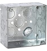 RACO 232 4 in. Square Electrical Box, 2-1/8-Inch Deep, 1/2-in. and 3/4-in. Side Knockouts, Welded...