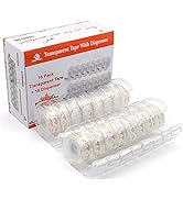 BOMEI PACK Office Transparent Tape with Dispenser, 16PACK Clear Refill Rolls Gift Wrap Tape Dispe...
