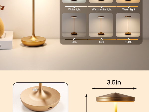 YIBEN LED Rechargeable portable Cordless Table Lamp