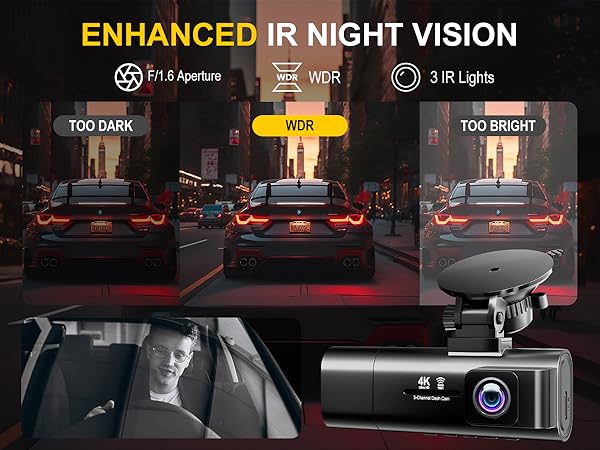 dash cam with night vision, starvis 2 dash cam, dash cam with starvis 2 sensor