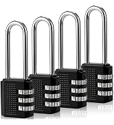 Faburo 4 Pack Combination Luggage Lock, Heavy Duty Small Combination Padlock with 3 Digit Codes, ...